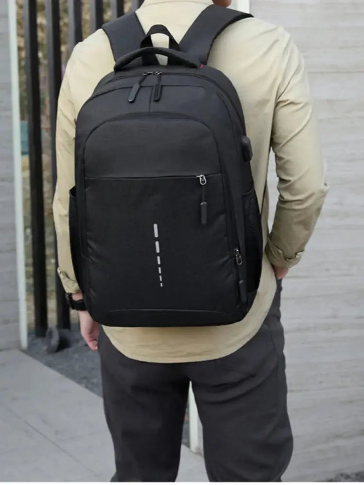 Men’s Large Capacity Backpack — Simple Fashion Travel & Student Laptop Bag
