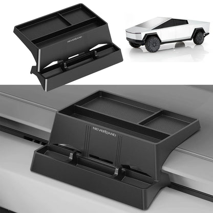 NEVERLAND Center Console Organizer for Tesla Cybertruck – Behind Screen Storage Box with Phone Holder, Interior Truck Accessory