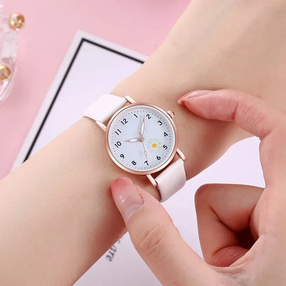 Luxury Women's Luminous Watch - Retro Quartz Wristwatch with Backlight and Leather Strap, Montre Femme