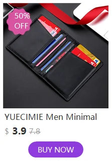 YUECIMIE Super Slim Leather Wallet – Genuine Mini Credit Card Holder, Thin Soft Purse for Men
