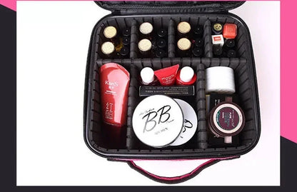 New Waterproof Makeup Bag for Women – Travel Cosmetic Case with Beauty Brush Storage & Embroidery Tool Organizer