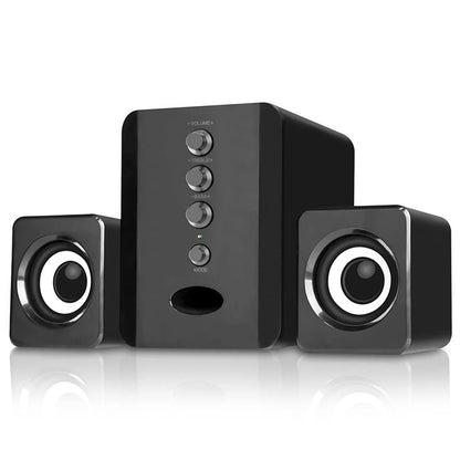 D-202 Wired Computer Speaker – Bass Stereo Subwoofer Sound Box for Desktop, Laptop, Notebook & Tablet
