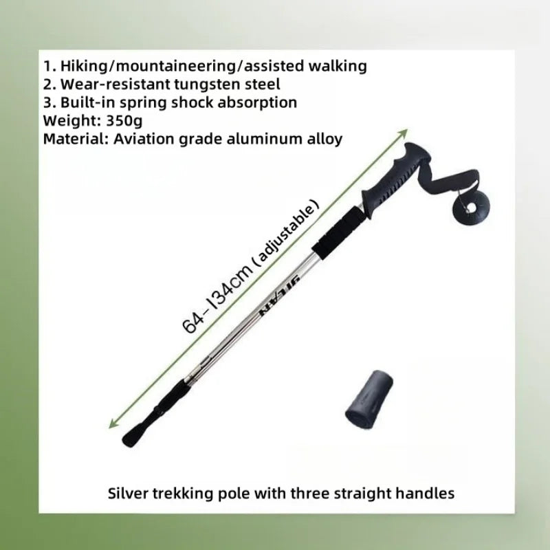 Collapsible Lightweight Hiking Trekking Poles — Adjustable Anti-Shock Walking Sticks for Men and Women