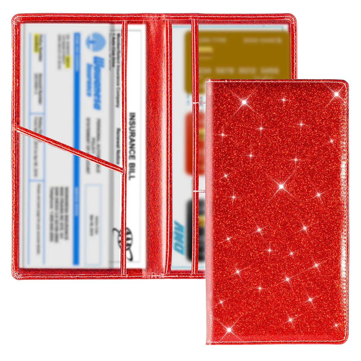 Car Registration & Insurance Card Holder — Vehicle License Document Organizer for Glove Box Compartment