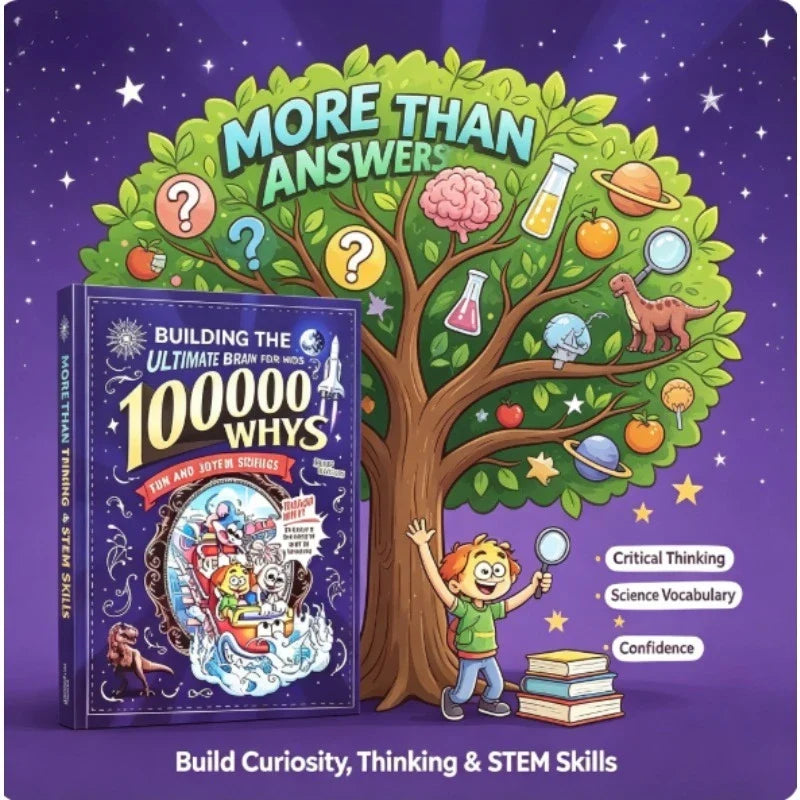 100000 Whys Science Book for Kids - Critical Thinking STEM Educational Book for Ages 6-12