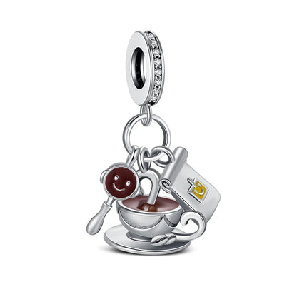 925 Sterling Silver Robot & Sea Turtle Charms Pendant — Moon Bead Bracelet Accessory, DIY Fashion Jewelry Gift for Women