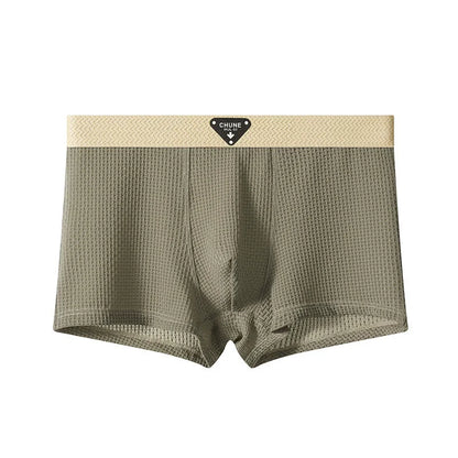 Men’s Ice Silk Boxer Shorts – Breathable Satin-Like Mesh Summer Underwear, Skin-Friendly Comfort Fit (1–3 Pack)