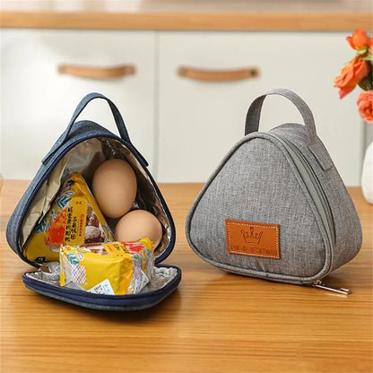 Mini Triangular Insulation Bag - Aluminum Foil Thermal Cooler Lunch Tote for Students, Rice Ball Bag, Bento Box, Carry Bag for Lunch