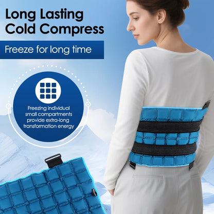 Large 13x22 Inch Reusable Ice Pack — Hot & Cold Wrap for Back, Knee, Leg, Neck, Shoulder & Hip Pain Relief
