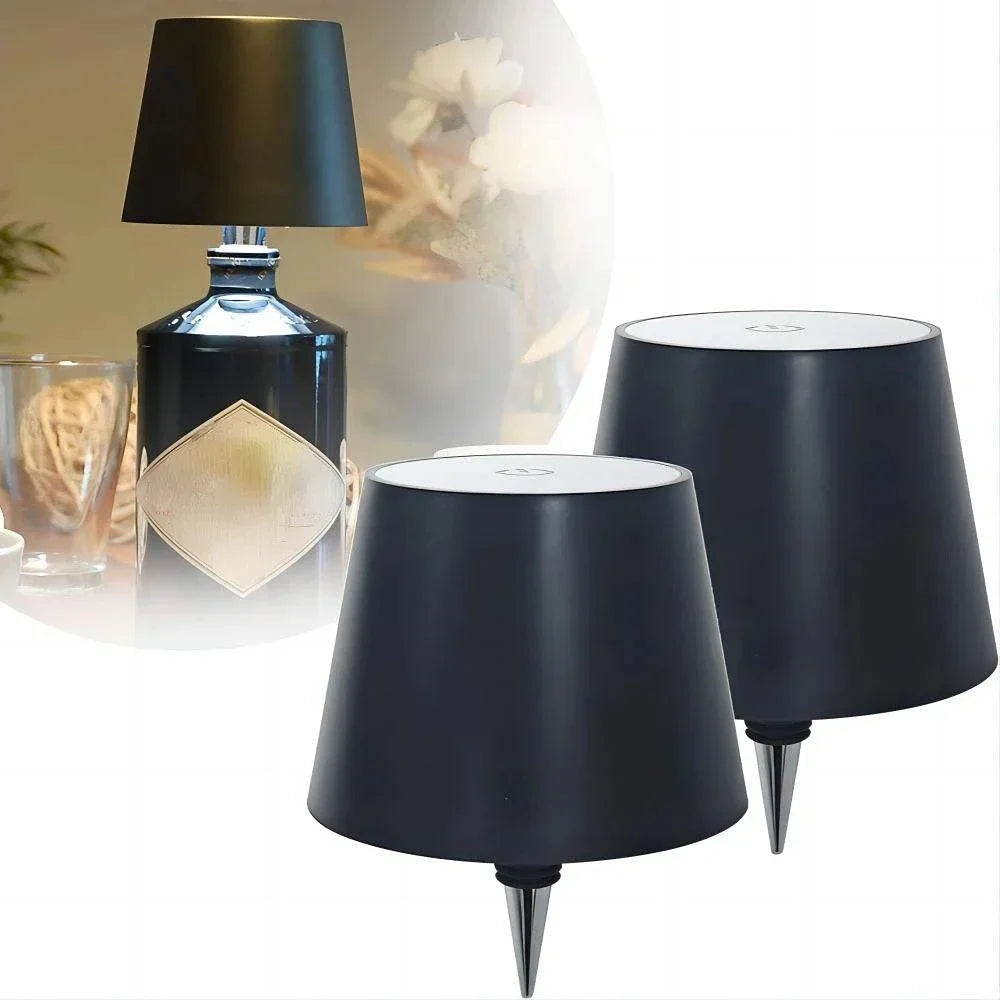 USB Rechargeable Bottle Lamp — Touch Control 3-Color Stepless Dimming Night Light for Wine Bottles & Desk