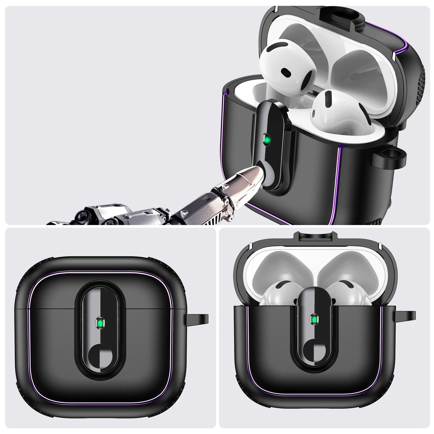 Armor Lock Earphone Case for AirPods – Shockproof TPU & PC Cover for AirPods 1, 2, 3, 4 & Pro 2, 2nd & 4th Gen