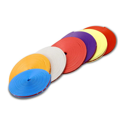 8-Meter Red Car Bumper Decorative Strip - Wheel Hub Ring Moulding Trim for Edge Protection and Exterior Car Styling Accessories