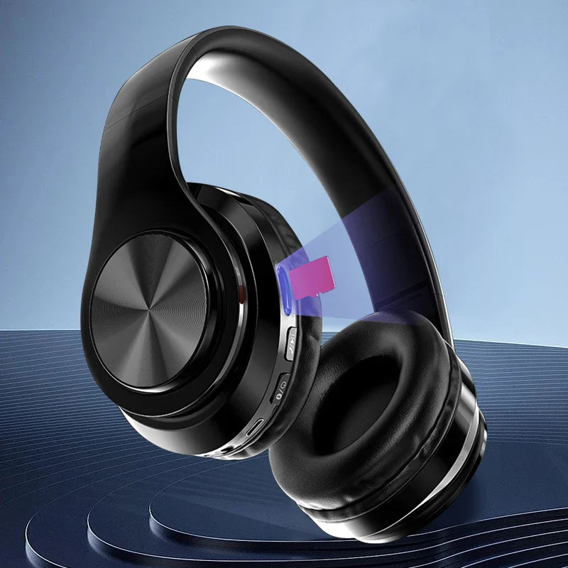 Wireless Bluetooth 5.0 Headphones – On-Ear Stereo Sound Headset with Microphone, Foldable Sports & Gaming Earphones