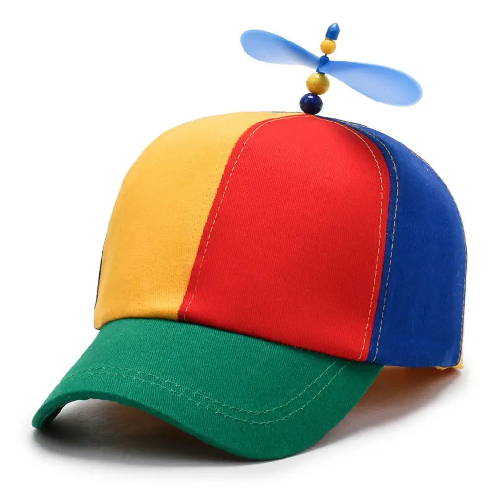 Funny Snapback Hat | Helicopter Propeller Rainbow Bamboo Dragonfly Dad Hat for Adults & Kids