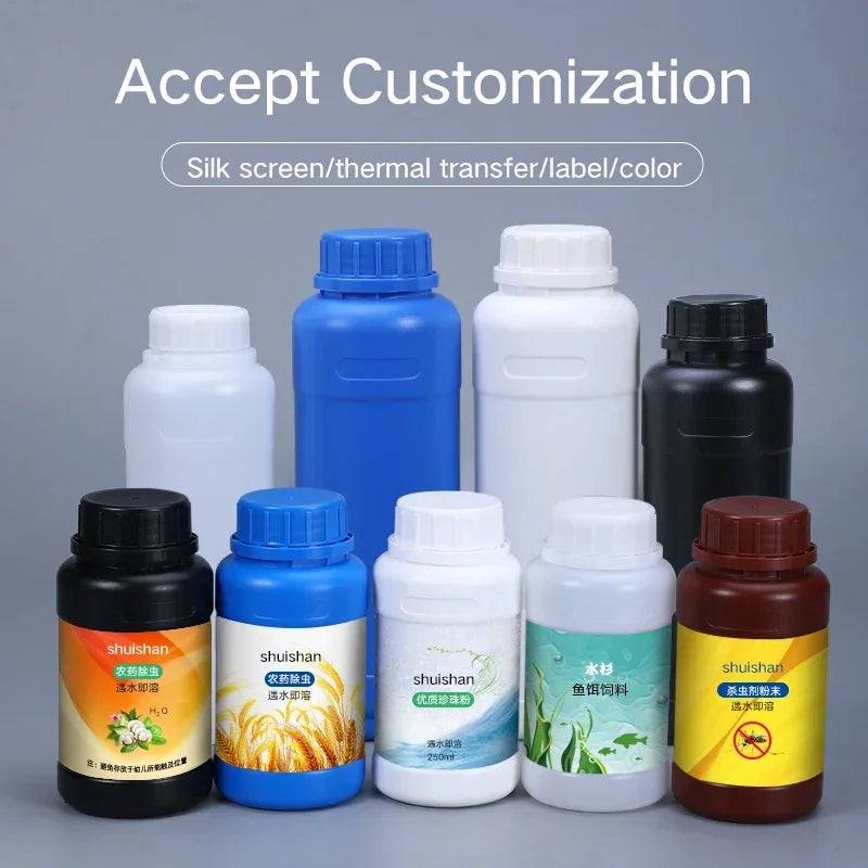 1000mL HDPE Refillable Plastic Bottle with Lid — Food Grade, Leakproof Container for Liquids, Agriculture & Pesticides, 1PCS