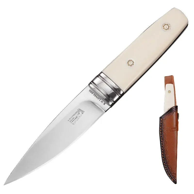 M390 High-Hardness Survival Knife – Nordic Small Straight Mirror-Finish Collector Knife, Camping & Outdoor Fruit Knife