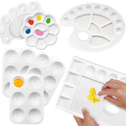 Reusable Plastic Painting Palette – Easy-Clean Paint Tray Art Supply for Acrylic & Watercolor, Ideal for School & Office Artists