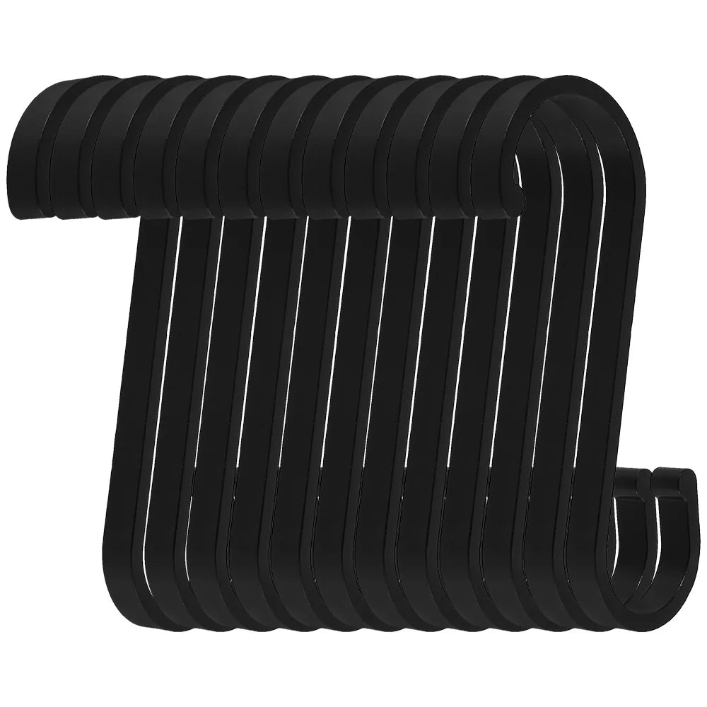12PCS Heavy Duty 304 Stainless Steel S Hooks – Metal S-Shaped Hangers for Plants, Pots, Pans, Closet