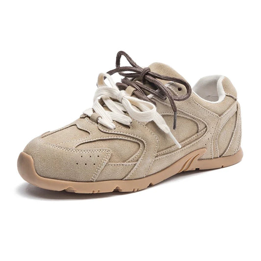 AIYUQI Women’s Sneakers 2025 — Non-Slip Leather Running & Training Shoes, Flat Large-Size Sports Shoes