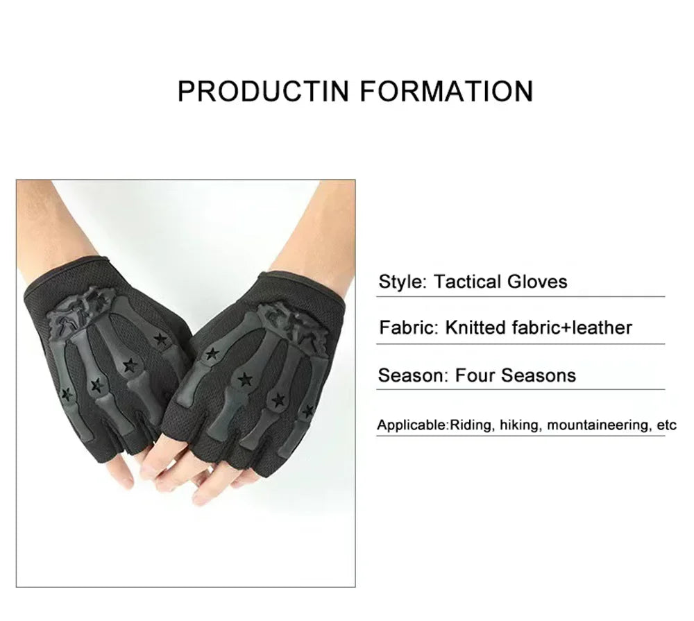 Fingerless Riding Gloves – Non-Slip Half Finger Gloves for Motorcycle, Cycling, Climbing, Hiking & Outdoor Sports