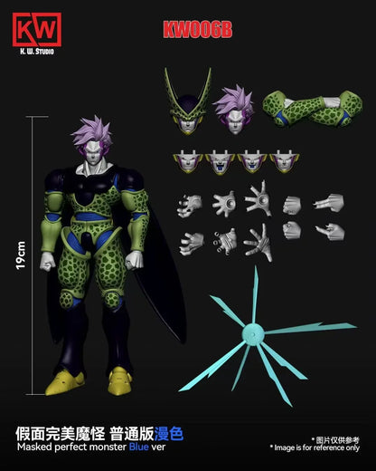 KW Studio Dragon Ball Z Cell Figures – Masked Perfect Monster DX Blue & Purple Ver KW006ADX/KW006BDX Anime Action Figure Toys & Gifts