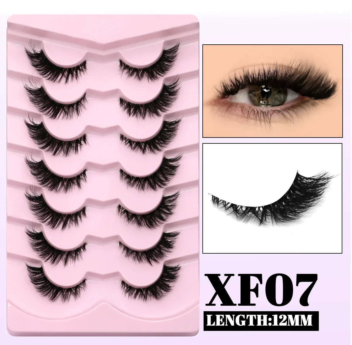 GROINNEYA Cat Eye False Eyelashes – Natural Long Clear Band Winged End Faux Mink Lashes for Eye-Enhancing Makeup