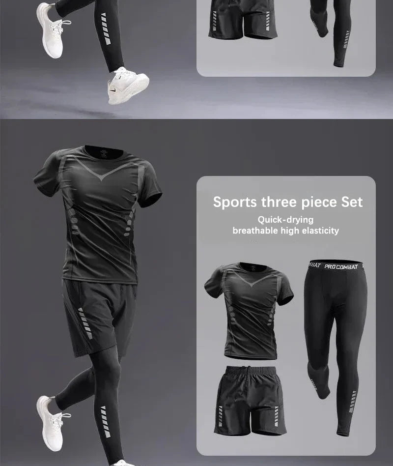 All-Season Men’s Sportswear 5-Piece Set — Tracksuit for Running, Cycling, Fitness & Hiking