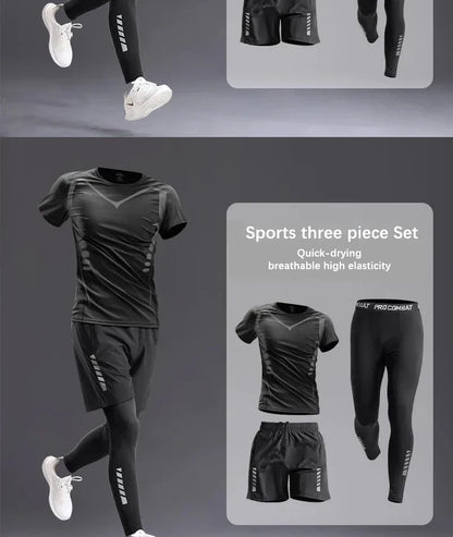 All-Season Men’s Sportswear 5-Piece Set — Tracksuit for Running, Cycling, Fitness & Hiking