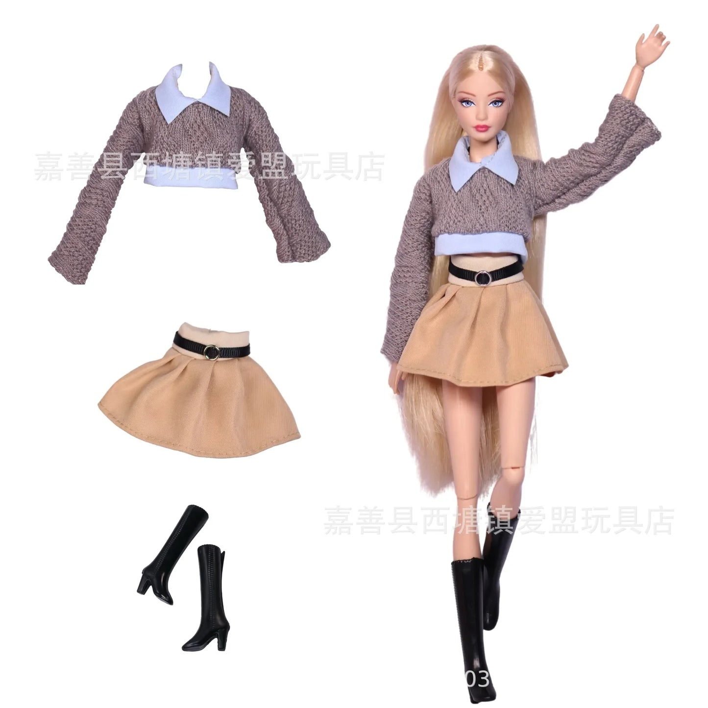 Doll Clothes for 30CM Barbie – Short Skirt, Outer Garment, Pants & Shoes Accessories