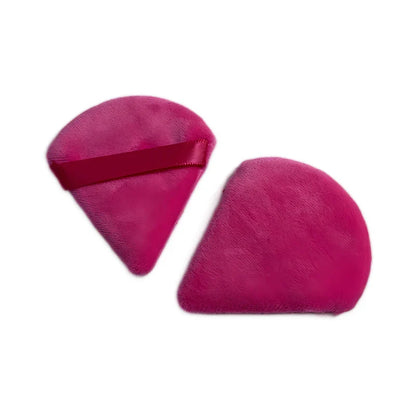 2PCS Velvet Triangle Makeup Puffs – Soft Washable Cosmetic Sponges for Wet & Dry Use with Foundation, Powder, Blush & Shadow