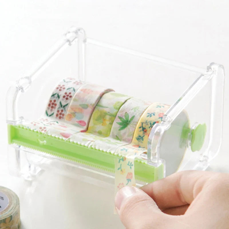 GUGCGV Stationery Masking Tape Cutter & Organizer | Office Tape Dispenser & Storage for Office Supplies