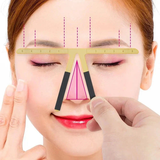 Metal Eyebrow Tattoo Stencil Ruler – Microblading Positioning & Permanent Makeup Measuring Template