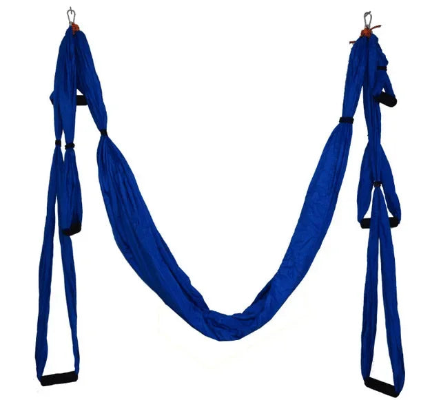 Parachute Fabric Yoga Hammock Swing - Anti-Gravity Decompression & Inversion Trainer with 6 Grip Handles