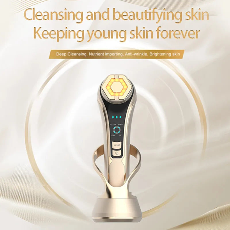 New RF Facial Lifting & Firming Beauty Device - EMS Microcurrent Rejuvenation, Home Face Care Tool, Perfect Gift Idea        4o
