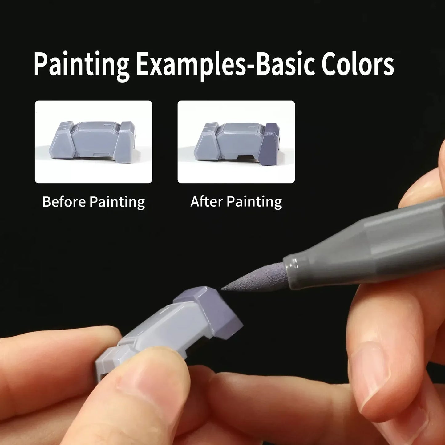 DSPIAE Water-Based Soft Tip Marker Set – Eco-Friendly Base & Metallic Color Model Paint Markers for Detailing & Crafting