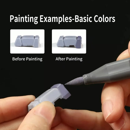 DSPIAE Water-Based Soft Tip Marker Set – Eco-Friendly Base & Metallic Color Model Paint Markers for Detailing & Crafting