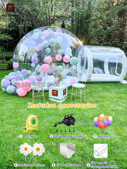 Inflatable Bubble House Kids Play Tent – Transparent PVC Outdoor Dome with Blower for Birthday, Trampoline & Gifts