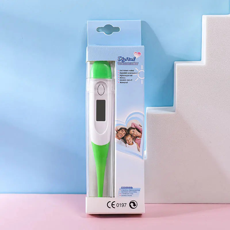 Electronic Digital Thermometer Soft Tip for Home First Aid—Oral & Armpit Temperature Measurement for Babies & Adults