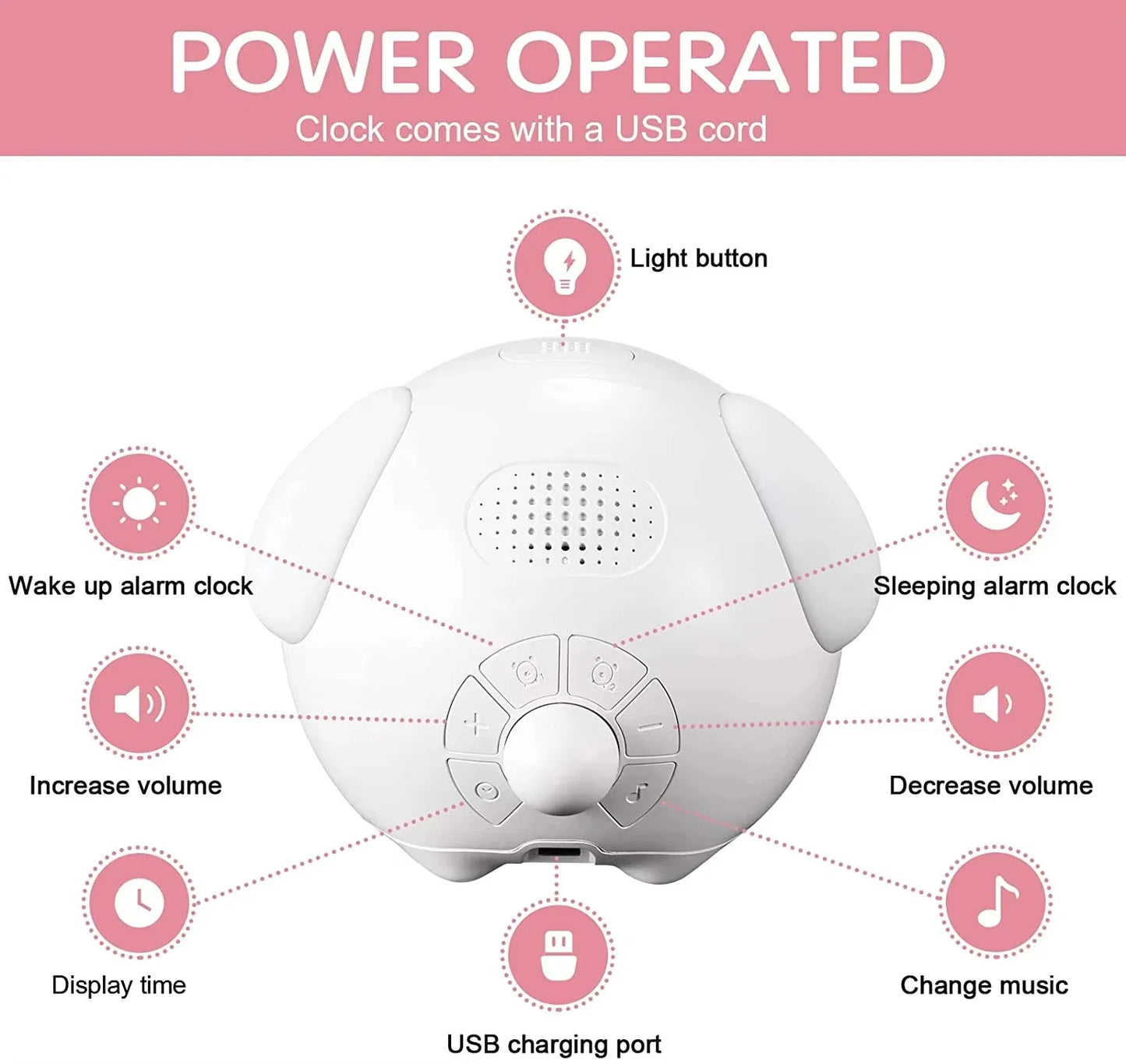 Digital Kids Alarm Clock with Light — Cute Cartoon Emotion Table Clock for Children