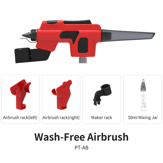 DSPIAE PT-AB Wash-Free Airbrush – Quick Color Change Tool with Marker Rack for Scale Model Painting, DIY & Hobby Crafts