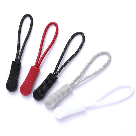 10pcs Zipper Pull Replacement – Rope Tag, End Fit Clip for Bags, Suitcases, Tents, and Backpacks