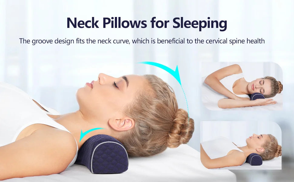 Orthopedic Memory Foam Neck Pillow – Cervical Support, Breathable & Washable, Perfect for All Sleepers