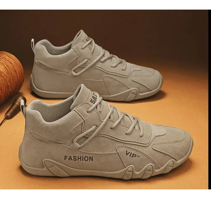2024 Men’s Spring Ankle Boots – Casual Lace-Up Khaki Sneakers, Non-Slip Work Shoes & Loafers
