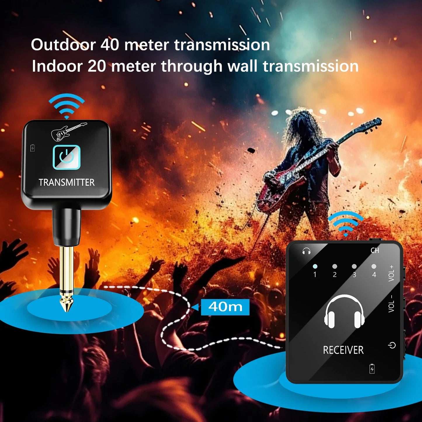 Wireless IEM In-Ear Monitoring System – Transmitter & Lavalier Receiver for Band Rehearsals