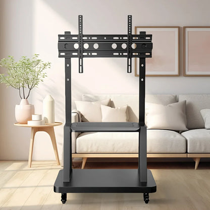 Mobile Rolling TV Stand Cart for 32–75 Inch TVs – Height Adjustable Floor Stand with Lockable Wheels, Max VESA 600x400mm