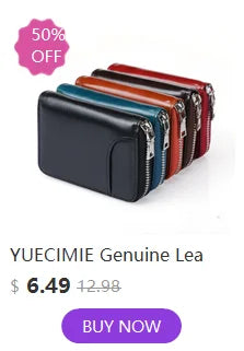 YUECIMIE Super Slim Leather Wallet – Genuine Mini Credit Card Holder, Thin Soft Purse for Men