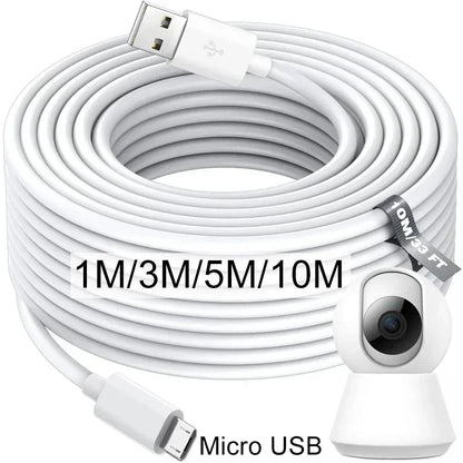 Ultra Long Micro USB Charging Cable 1m/5m/8m/10m – Extended Power Cord for Xiaomi, Mijia, IP Camera & Android Devices Charging Wire