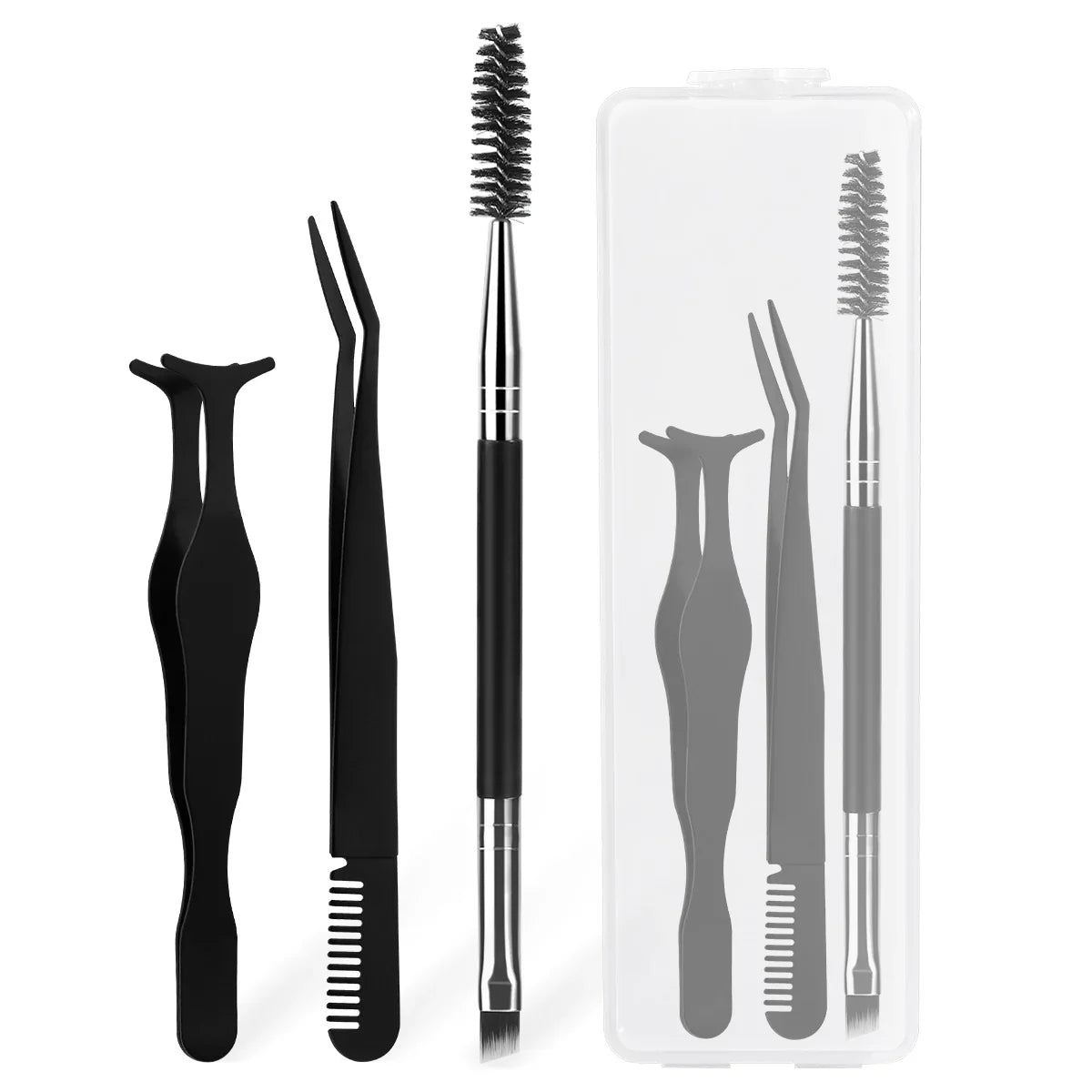 3PCS Eyelash Tool Set with Storage Box – Lash Applicator, Comb & Brush Kit for Eyelash Extension and Grooming