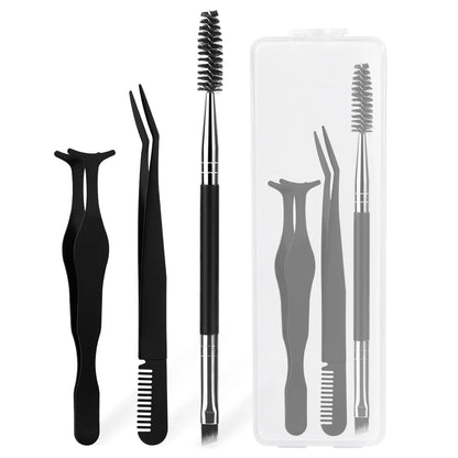 3PCS Eyelash Tool Set with Storage Box – Lash Applicator, Comb & Brush Kit for Eyelash Extension and Grooming