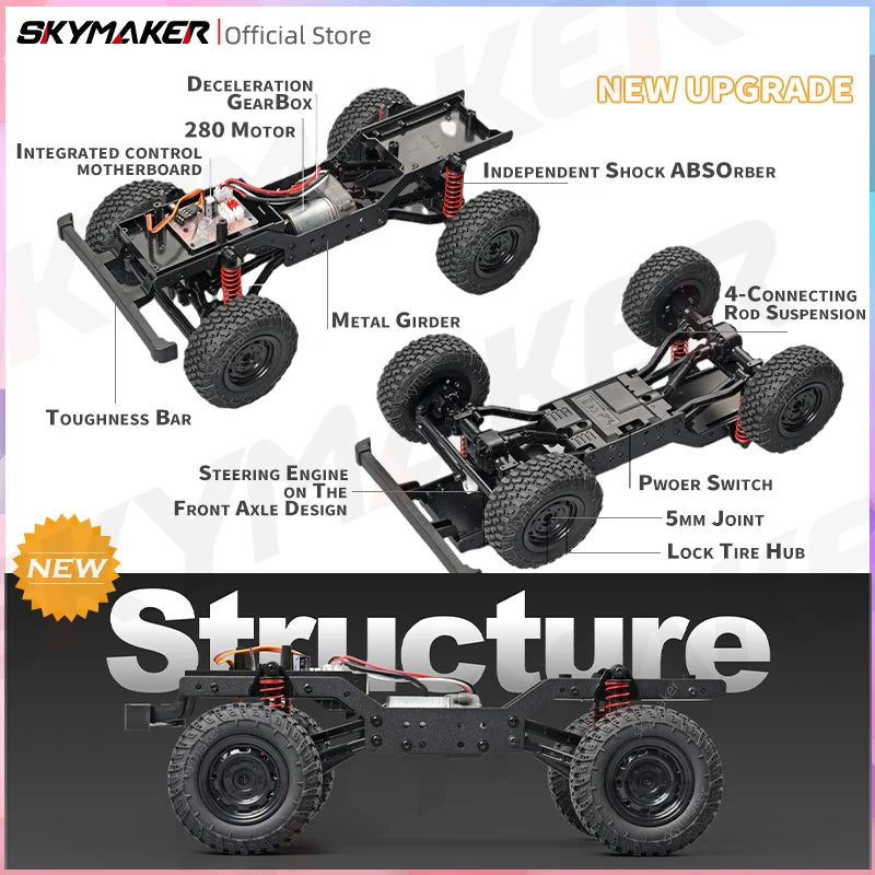 MN99s MN98 1:12 RC Rock Crawler – 2.4G 4WD Defender RTR Remote Control Car, 1/12 RC Truck Toys